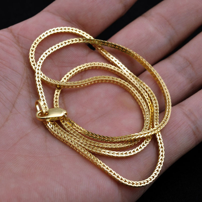 18K Italian Gold Plated Chain Men Necklace, Wholesale Gold Filled Jewelry