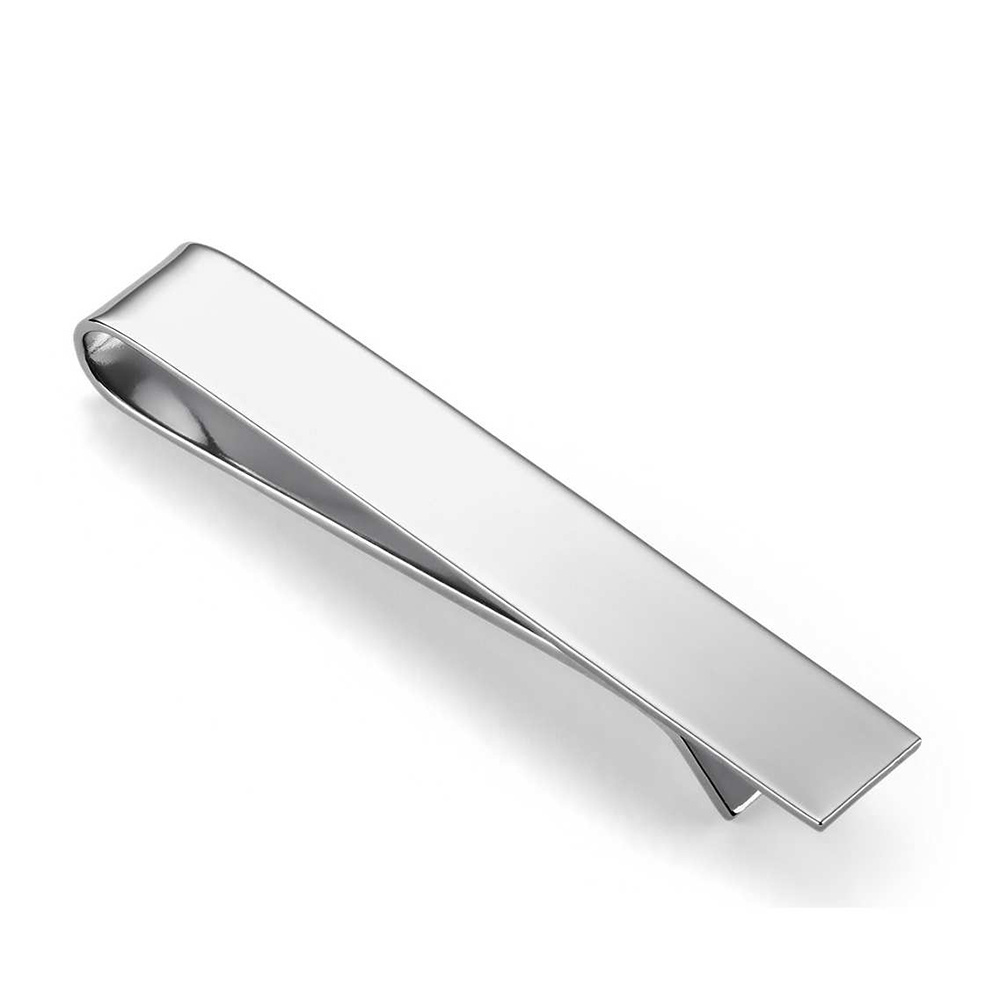 Wholesale Men'S Simple Blank Silver Tie Bar Clip