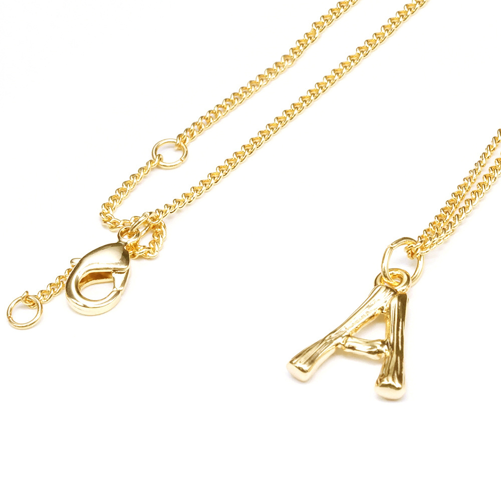 Initial A Z Letter Pendant Necklace Gold Plated Chains Letter Charms Stainless Steel