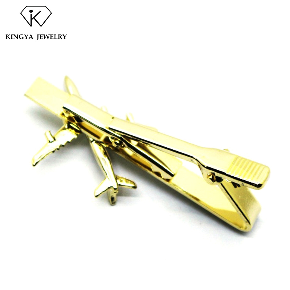 Fashion men's jewelry gold plated airplane tie clip