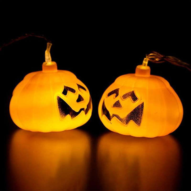 Led Halloween Light String Large Pumpkin Ghost Festival Decoration Battery Light Smiley Face Double Sided Pumpkin Festival Light