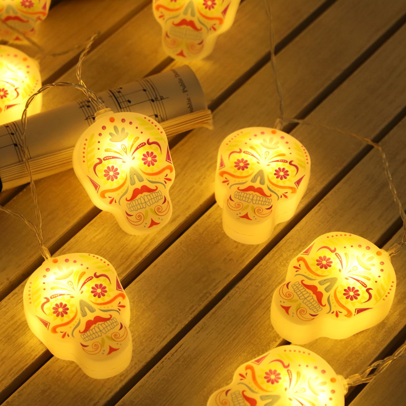 Halloween String Lights Battery Operated Outdoor Waterproof LED String Lamp For Garden Patio Yard Party Carnival Decoration