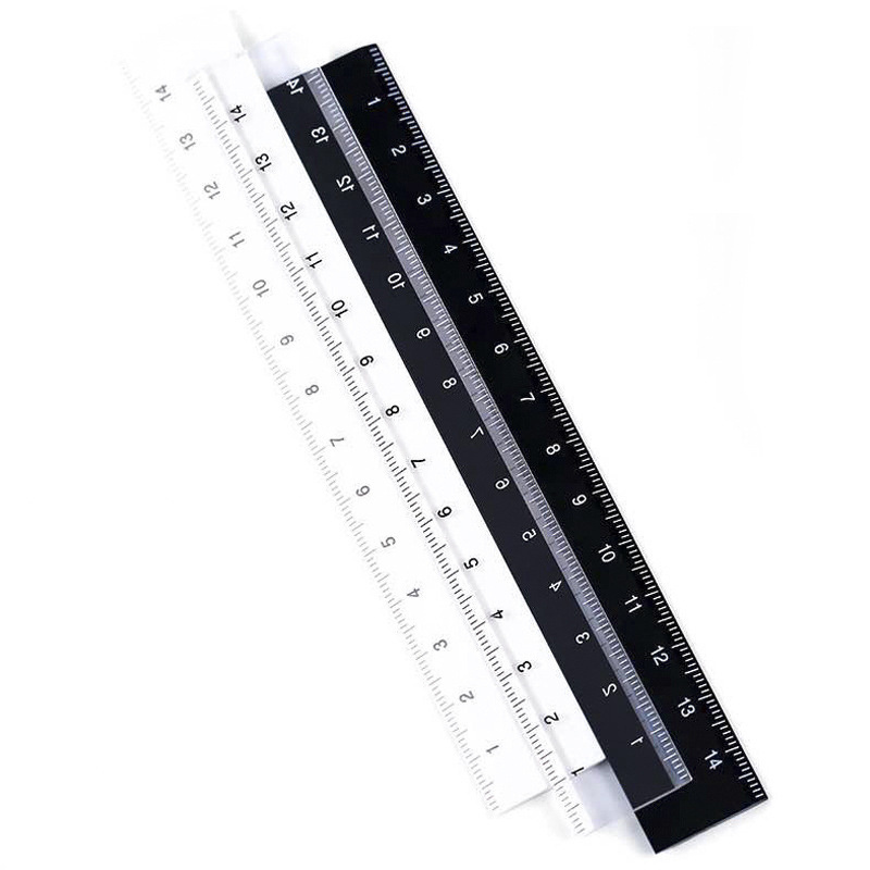 Wholesale Straightedge Ruler Stationery Double-Sided Ruler White 15Cm Student Standard Transparent Ruler Easy To Carry