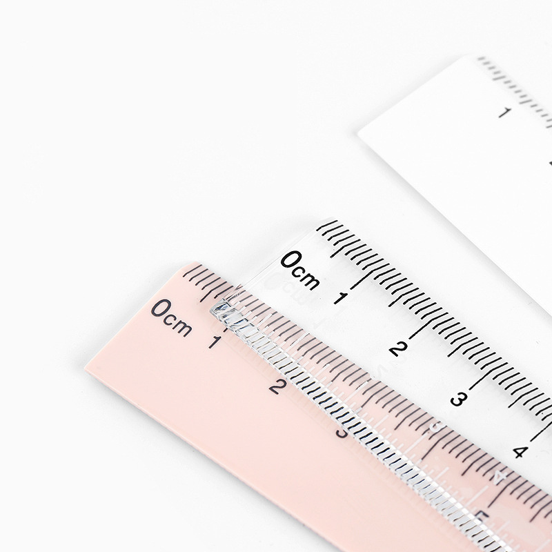 Wholesale Straightedge Ruler Stationery Double-Sided Ruler White 15Cm Student Standard Transparent Ruler Easy To Carry