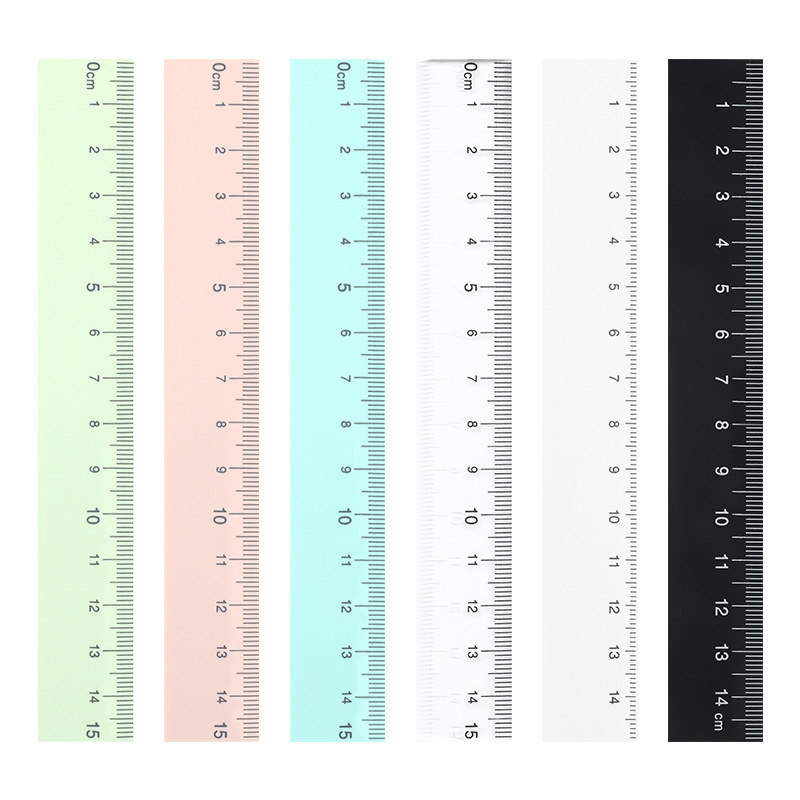 Wholesale Straightedge Ruler Stationery Double-Sided Ruler White 15Cm Student Standard Transparent Ruler Easy To Carry