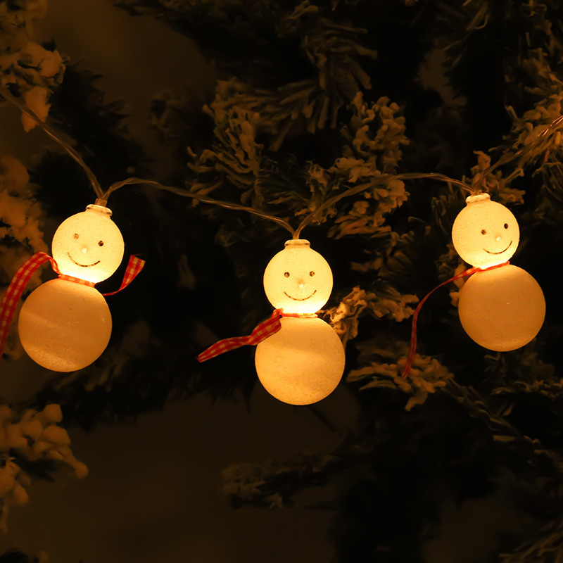 Led Snowman Lights String Plush Puppet Santa Claus Christmas Day Decoration Lights Outdoor Indoor Wedding Party Room Decoration