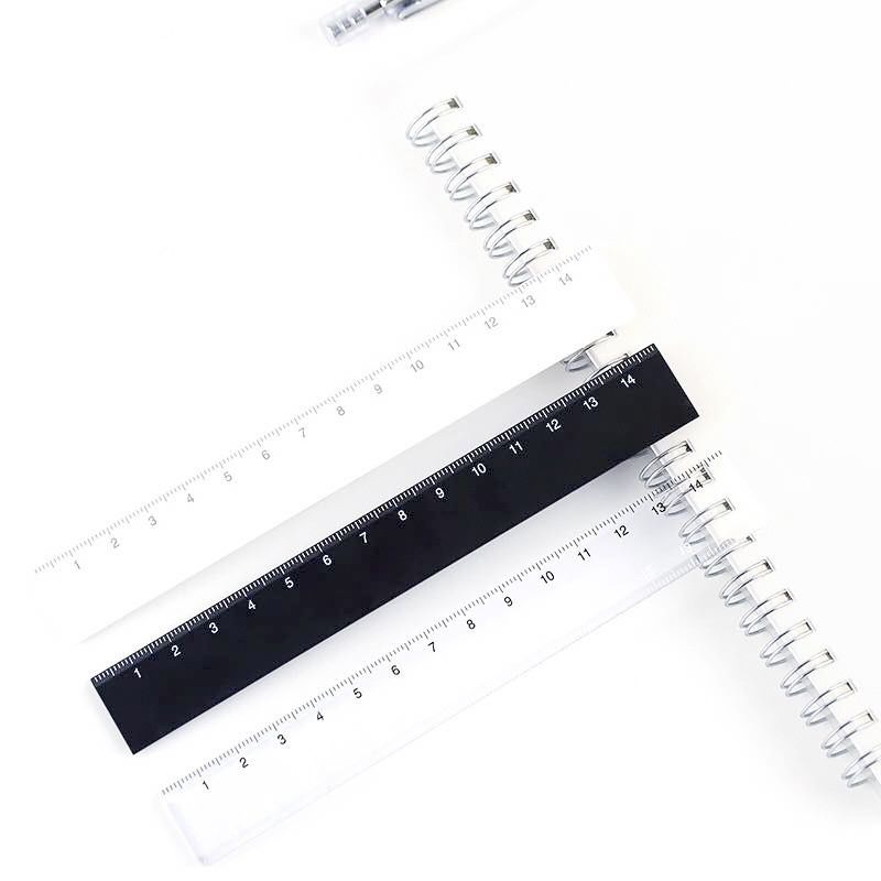 Wholesale Straightedge Ruler Stationery Double-Sided Ruler White 15Cm Student Standard Transparent Ruler Easy To Carry