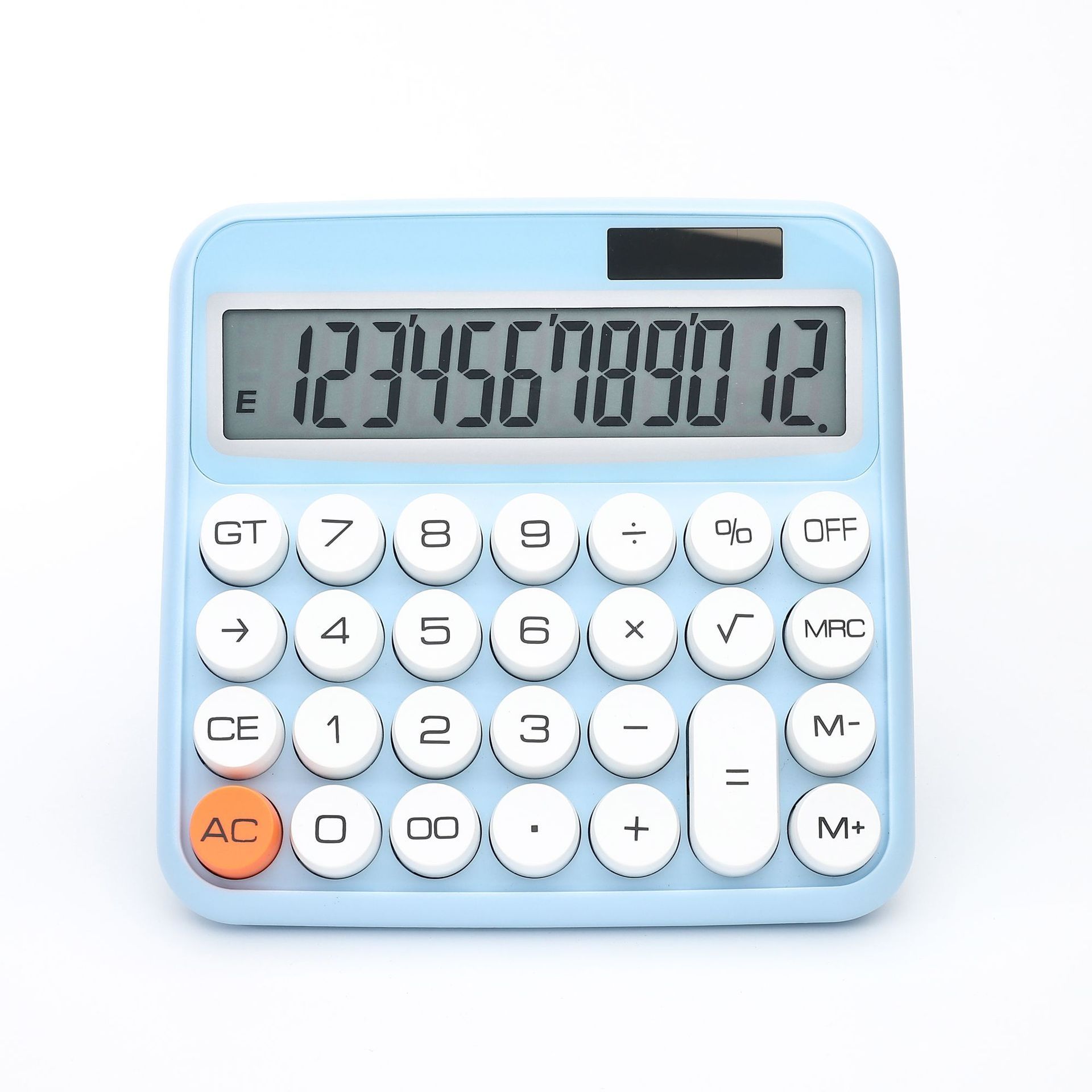 12 Digits Electronic Calculator White  Dual Power Calculator Office Financial Basic Desk Calculator Pink And Blue