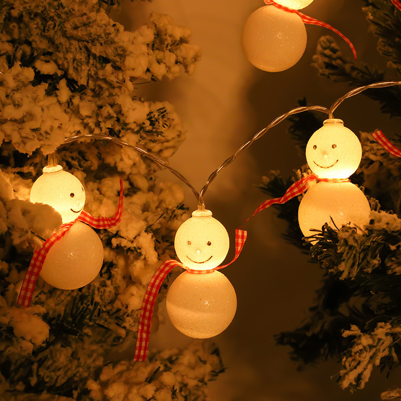 Led Snowman Lights String Plush Puppet Santa Claus Christmas Day Decoration Lights Outdoor Indoor Wedding Party Room Decoration