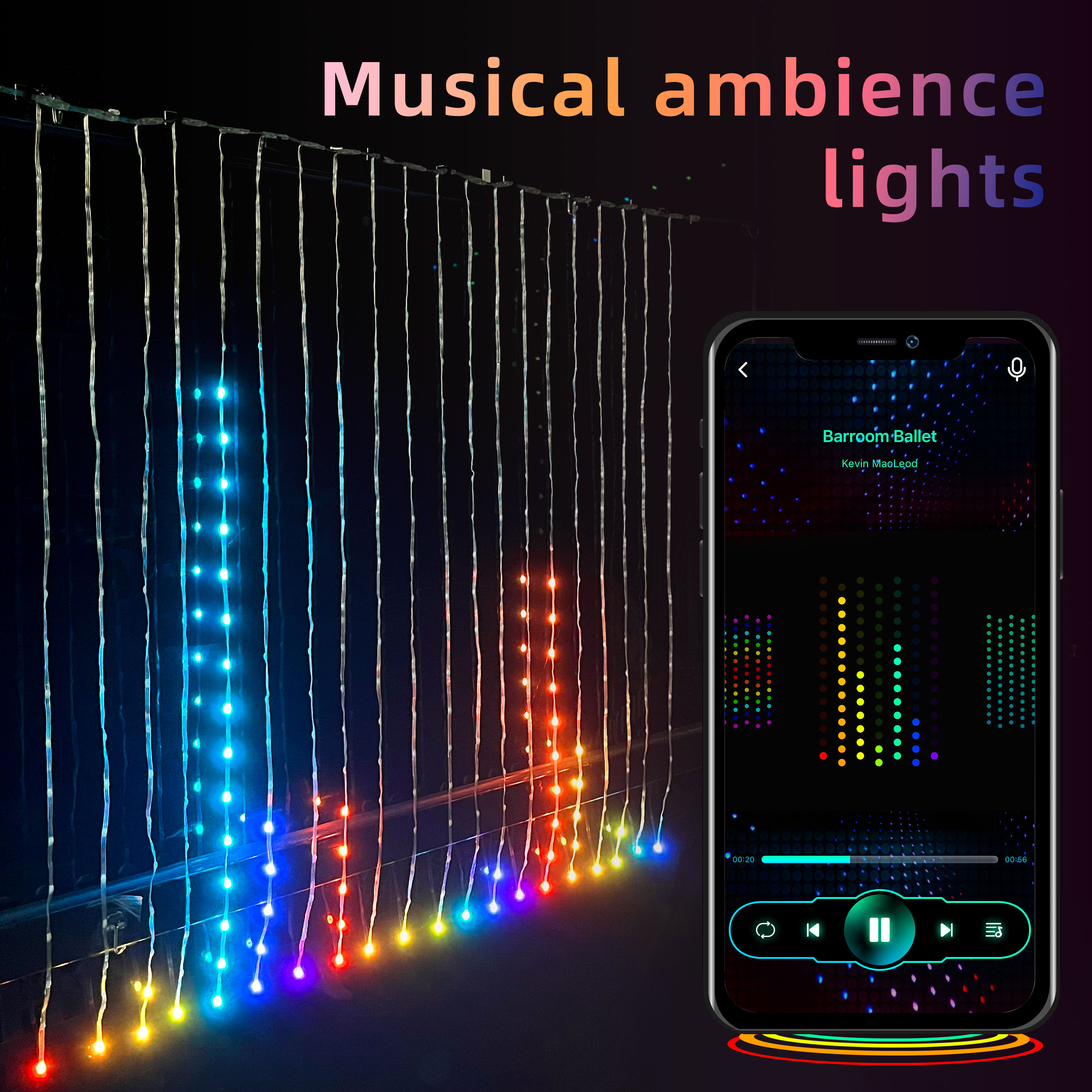 Christmas Smart Home Ceiling Curtains Fairy Light Safety Led Curtain Light Led Pixel Ws2811 Rgb Wedding Decoration Backdrop lamp