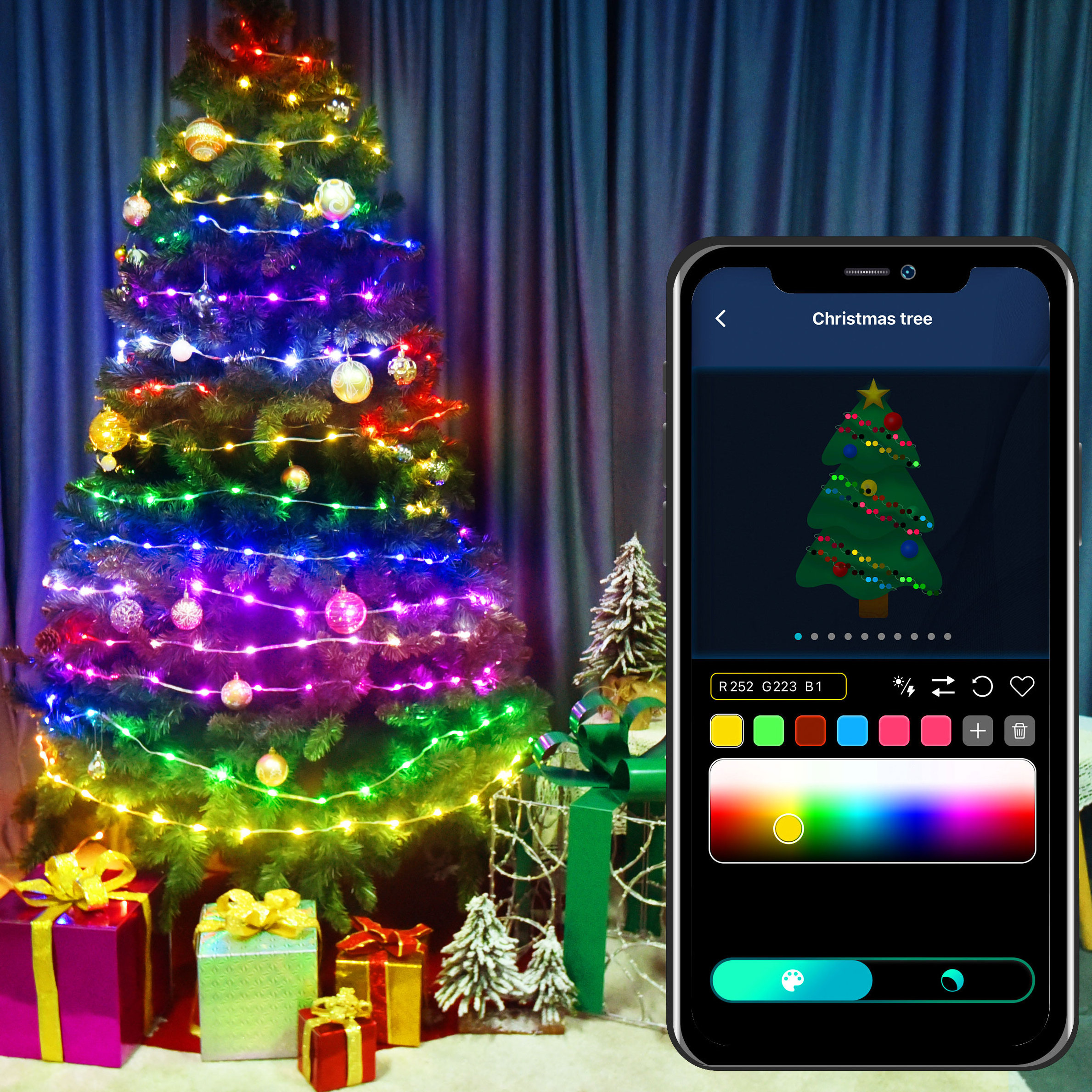 10M USB Smart LED Fairy String Lights Christmas Tree RGB Garland Decoration Holiday Indoor Outdoor With BLE App Remote Control