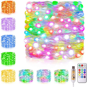 Remote control smart RGB color changing Christmas light USB led string light