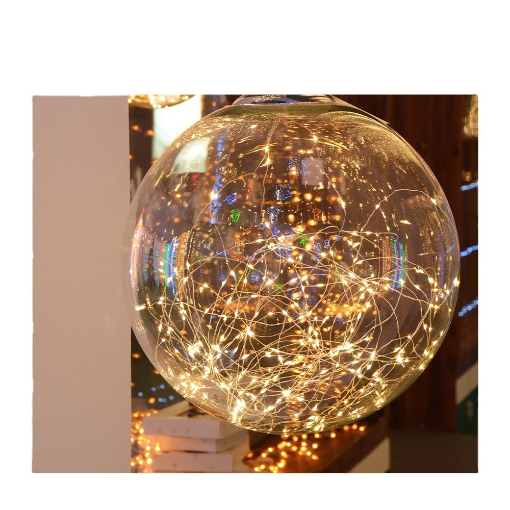 Outdoor christmas ball ornaments light luces de adorno de navidad ornament decoration bulb shape hanging pinecone string light