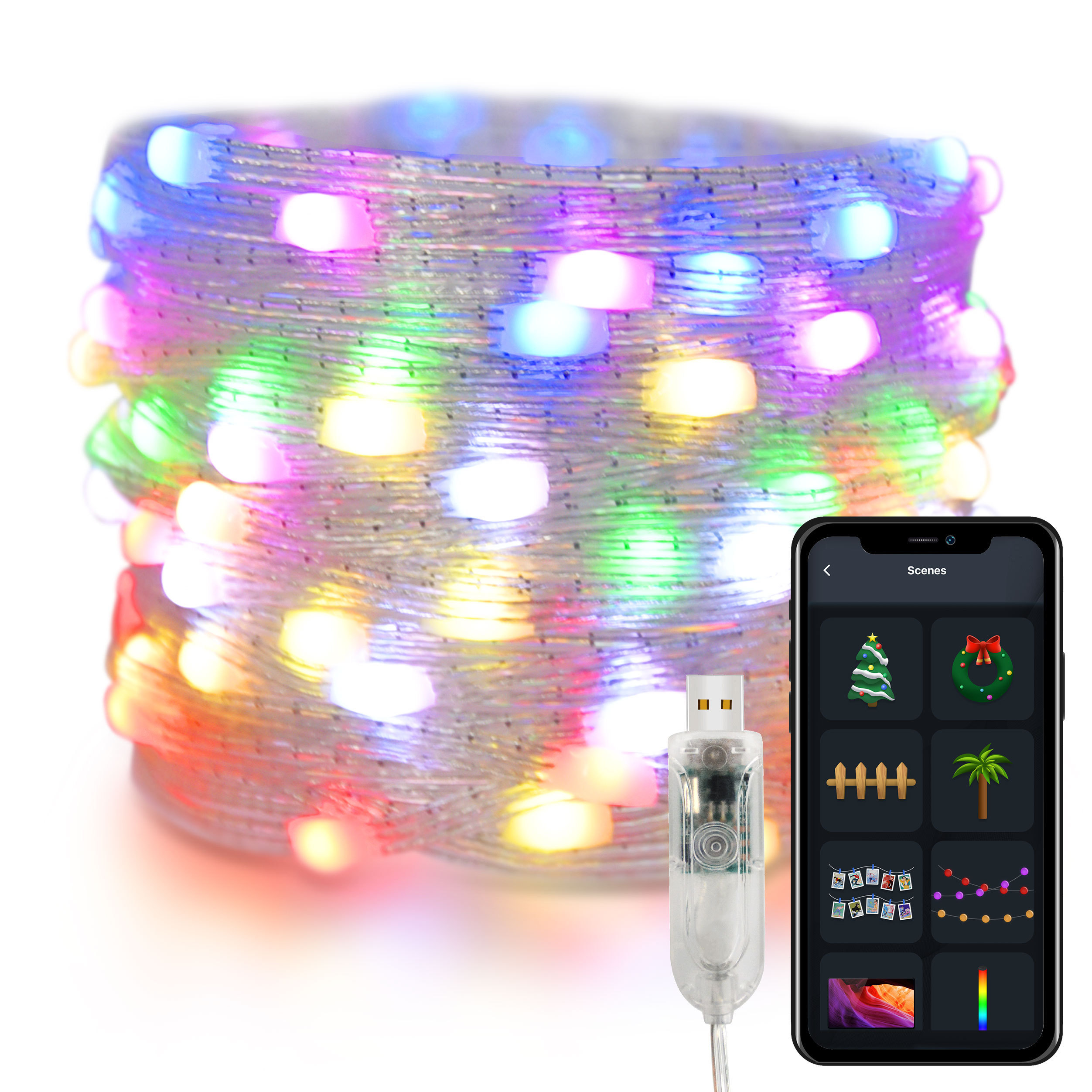 Christmas Tree Decoration Smart Home Lights 10M LED TV Backlight Strip USB RGB Fairy String Lights Party Wall Decorations