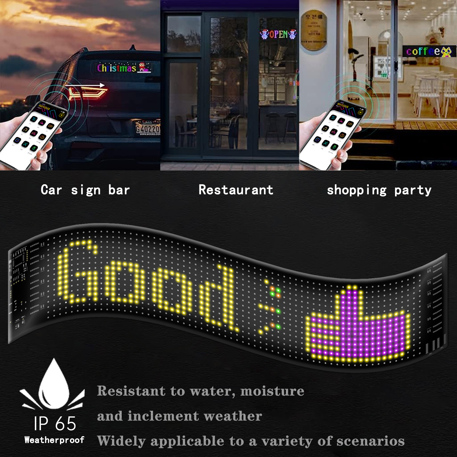 Car LED Display On Car Taxi Glass Back Advertising Rear Window Soft Digital Transparent Car RGB Led Screen Display Sign Panel