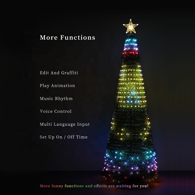 holiday lights KINGYI led tree light for home garden party decorations Luci a LED App controls variable pattern smart lights