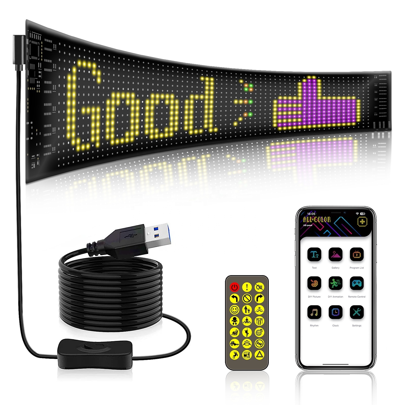 Car LED Display On Car Taxi Glass Back Advertising Rear Window Soft Digital Transparent Car RGB Led Screen Display Sign Panel