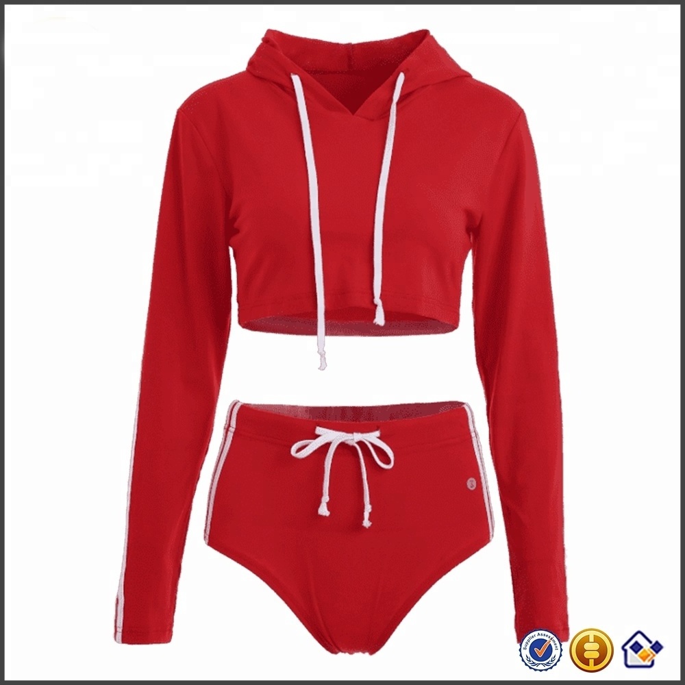 KY wholesale hot pants red bracelet boast high cut sides drawstring Crop Top Hoodie And Shorts Sweat Suit men