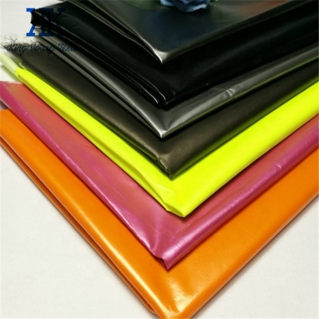 shiny down jacket fabric / shiny nylon raincoat fabric / waterproof downproof nylon taffeta bright pu coated fabric