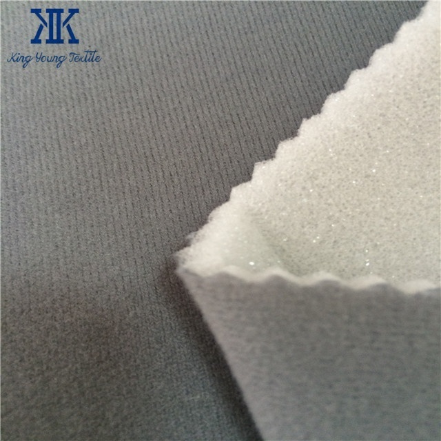 foam back velour fabric / bonded with loop pile fabric / foam back laminated bonded velvet fabric