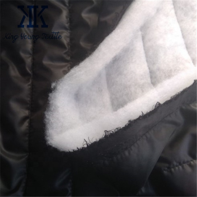 single faced black quilted fabric / polyester wadding quilted thermal fabric / padded puffer fabric