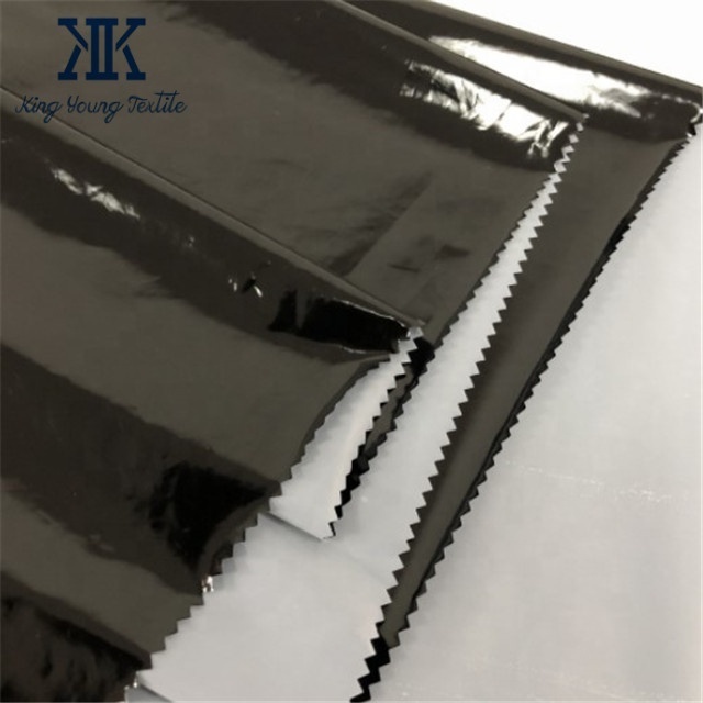 shiny down jacket fabric / shiny nylon raincoat fabric / waterproof downproof nylon taffeta bright pu coated fabric