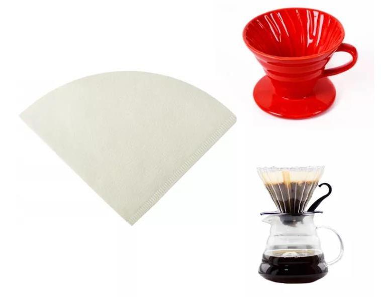 Kingze V 60 Cone Coffee Filters 100% Wood Pulp Disposable Paper Coffee Drip Paper Filters for Pour Over Coffee