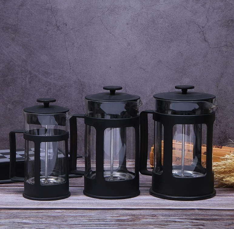 OEM Prensa Frances Travel Cafetiere Coffee Plunger Double Wall Glass Camping Portable Coffee Maker French Press