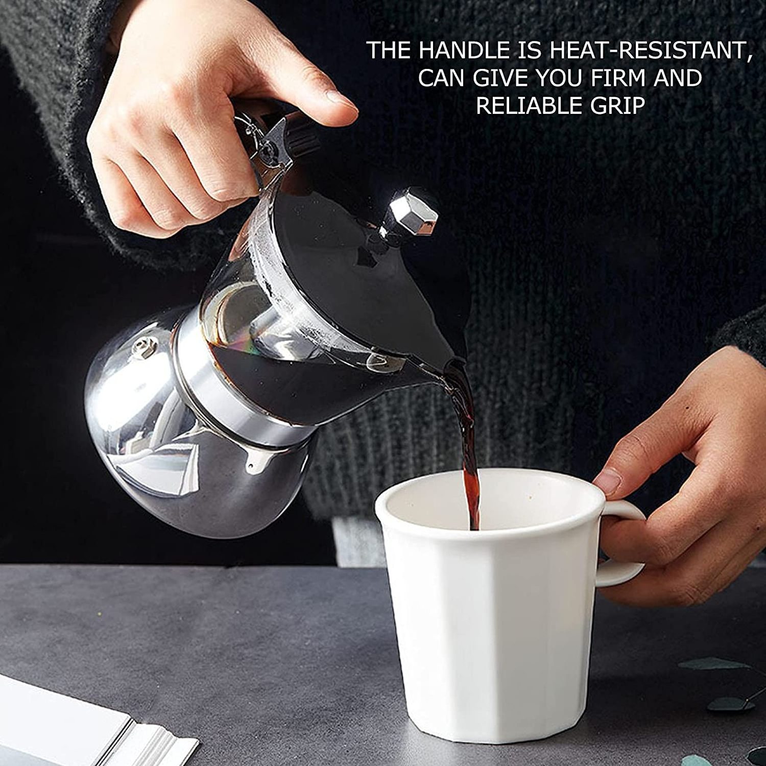 2 in 1 Stovetop 180ml 4 Cups Coffee Makers Pots Bialetti Espresso Filter Italian Moka Household Coffee Maker Moka Pots