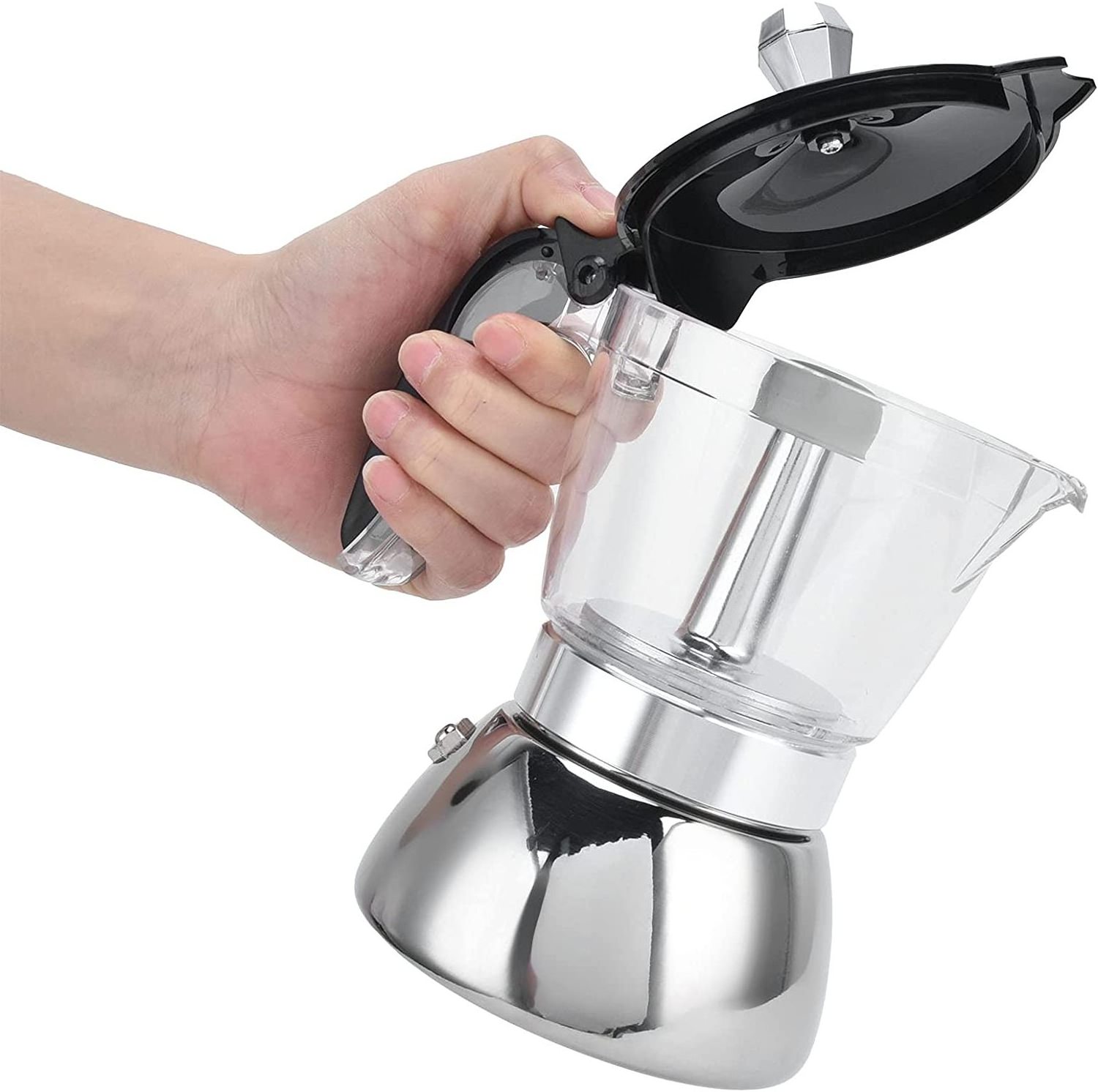 2 in 1 Stovetop 180ml 4 Cups Coffee Makers Pots Bialetti Espresso Filter Italian Moka Household Coffee Maker Moka Pots