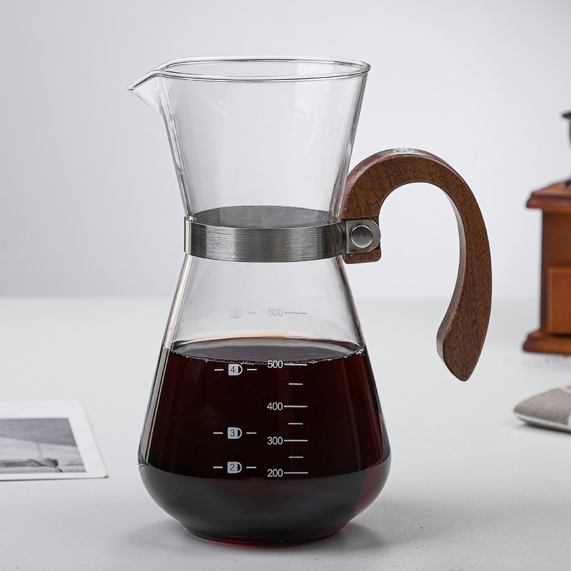 Pour Over Coffee Maker Removable Mesh Filter Hand Coffee Dripper Brewer Pot Cold Brew Iced Coffee Maker