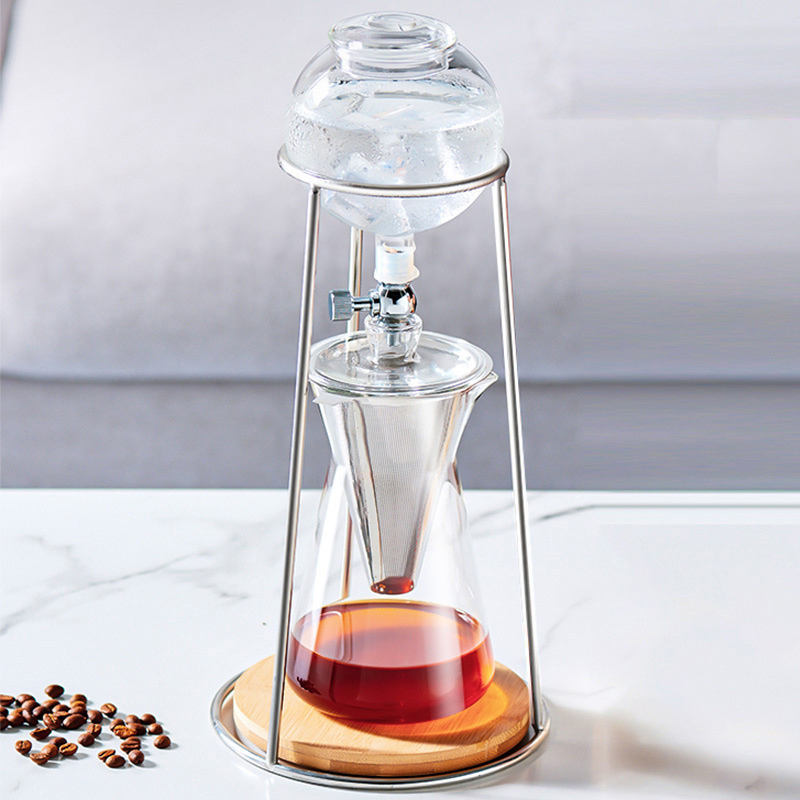 OEM V 60 Dripper Cold Brew Coffee Makers Set 6 Cups Glass Clear Moka Pot Espresso Pour over Coffee Makers