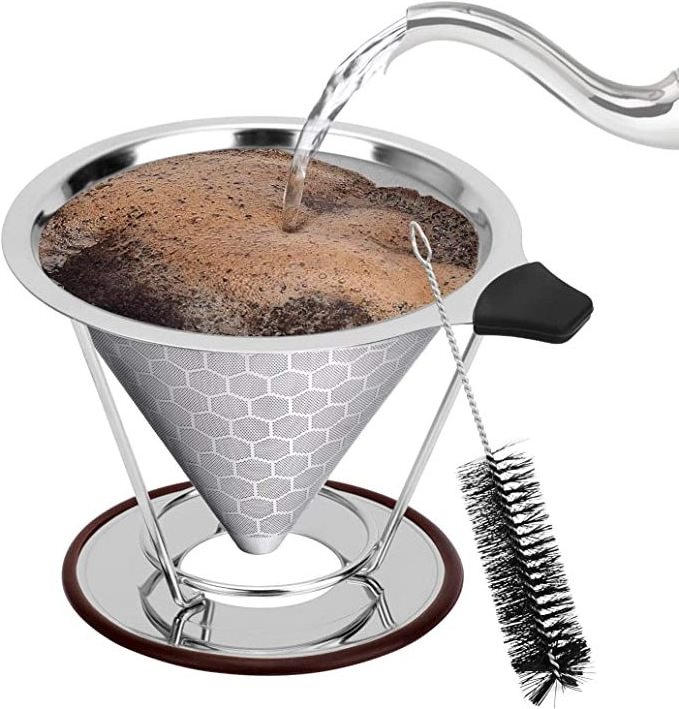 Stainless Steel Coffee Filter Reusable Funnel Filter Drip Coffee Filter