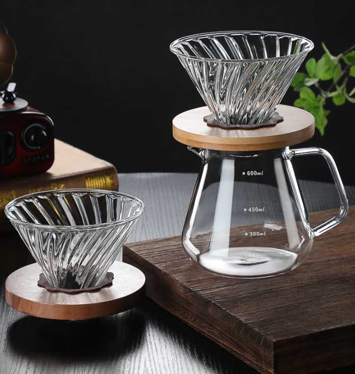 V 60 Range Server Glass White 600ml 400ml Coffee Filter Single Tube Pour Over Coffee Makers