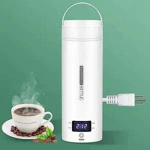 Double Wall Heating and Hot Water Boiler Tumbler Coffee Tea Pot Electronic Kettle Camping Small 220V Car Electric Kettle