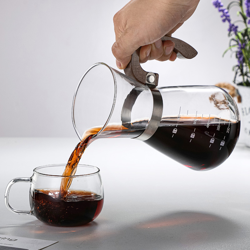 Pour Over Coffee Maker Removable Mesh Filter Hand Coffee Dripper Brewer Pot Cold Brew Iced Coffee Maker