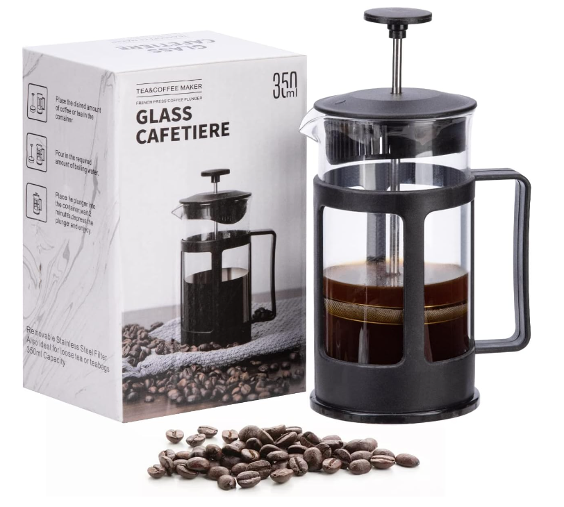 OEM Prensa Frances Travel Cafetiere Coffee Plunger Double Wall Glass Camping Portable Coffee Maker French Press