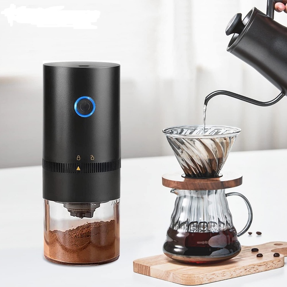 touch operation Portable Li Battery Electric USB Rechargeable Coffee Bean Grinder with Ceramic Conical  Blade