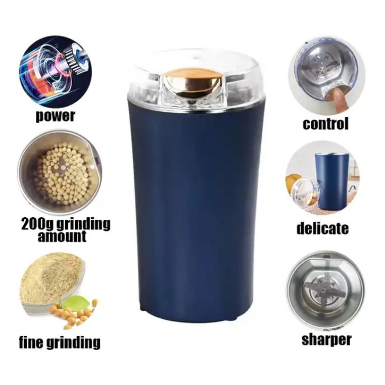 Kingze Removable Durable Electric Coffee Grinder Stainless Steel Herb Blades Fresh Grind Spice Grinder Machine