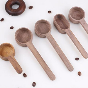 Food grade 10 grams Long Short Handle Measurement Tea Soup Cooking Mixing Stirrer Walnut wooden Coffee Ground Spoon