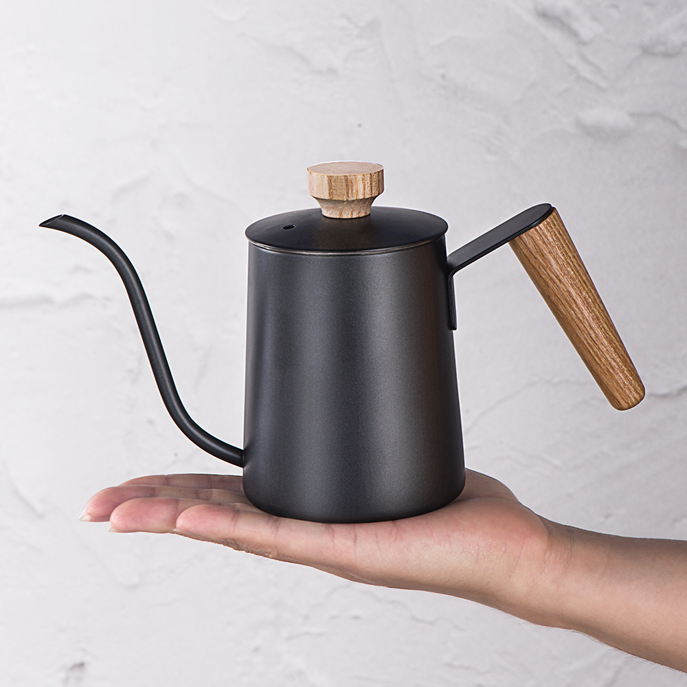 600ml Hand Drip Kettle Coffee Pot Tea Pot Thick Stainless Steel Long Narrow Spout Drip Pour Over Kettle