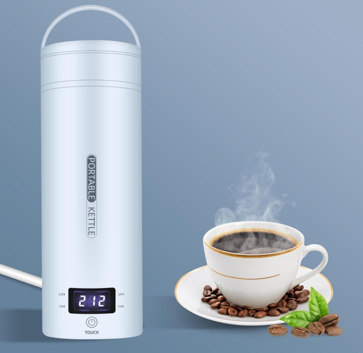 12v Electric Kettles LED Thermometer Termos Water Bottle Keep Warm Portable Automatic Travel Espresso Coffee Electric Kettle