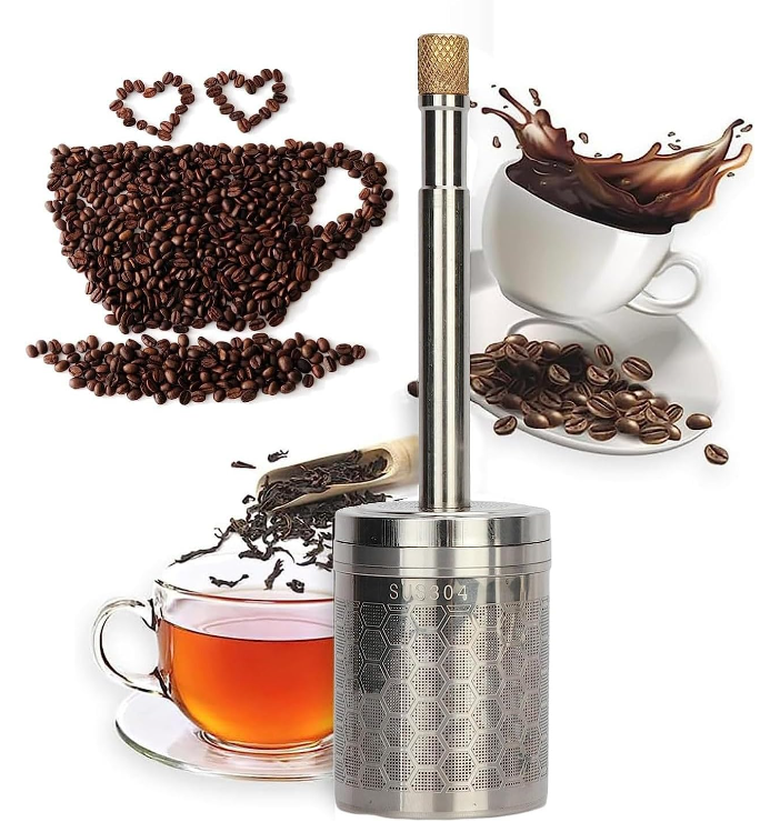 Kingze Coffee Infuser French Press Pot Stainless Steel Coffee Tea Infuser Press Type Infuser Tea Coffee Filters