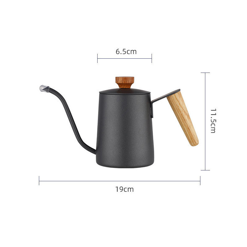 600ml Hand Drip Kettle Coffee Pot Tea Pot Thick Stainless Steel Long Narrow Spout Drip Pour Over Kettle