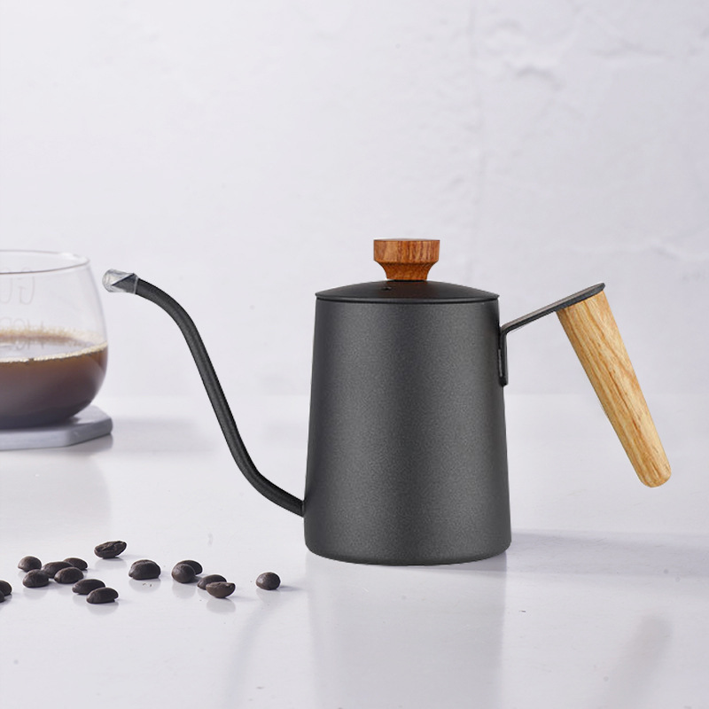 600ml Hand Drip Kettle Coffee Pot Tea Pot Thick Stainless Steel Long Narrow Spout Drip Pour Over Kettle