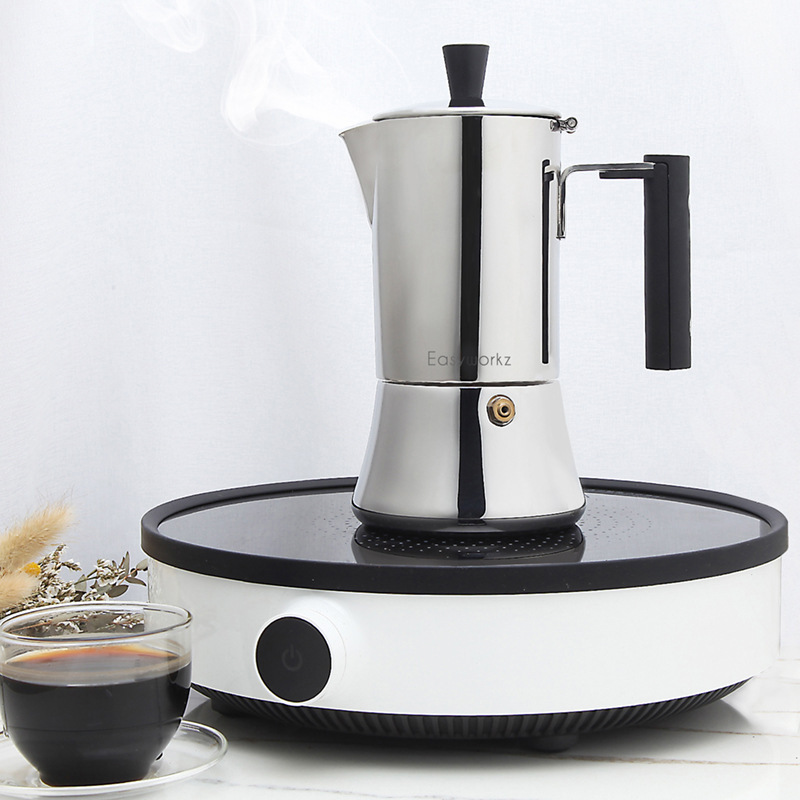 Custom Coffee Kit Cafetera Moka Stainless Steel Stove Top Mocha Maker Pot Moka Pot Espresso Maker