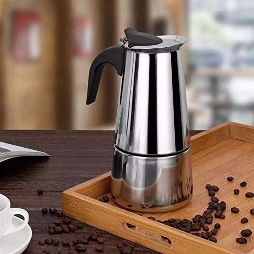 Stainless Steel Coffee Pot Manual Coffee Percolator Moka Italian Coffee 12 OZ Stovetop Camping Espresso Maker Moka Pot