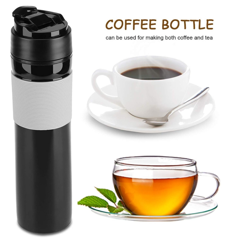 Kingze 2 in 1 French Press Travel Portable Sublimation Vacuum Plunger Mug Tea Coffee Press Bottle Thermos Coffee Kettle