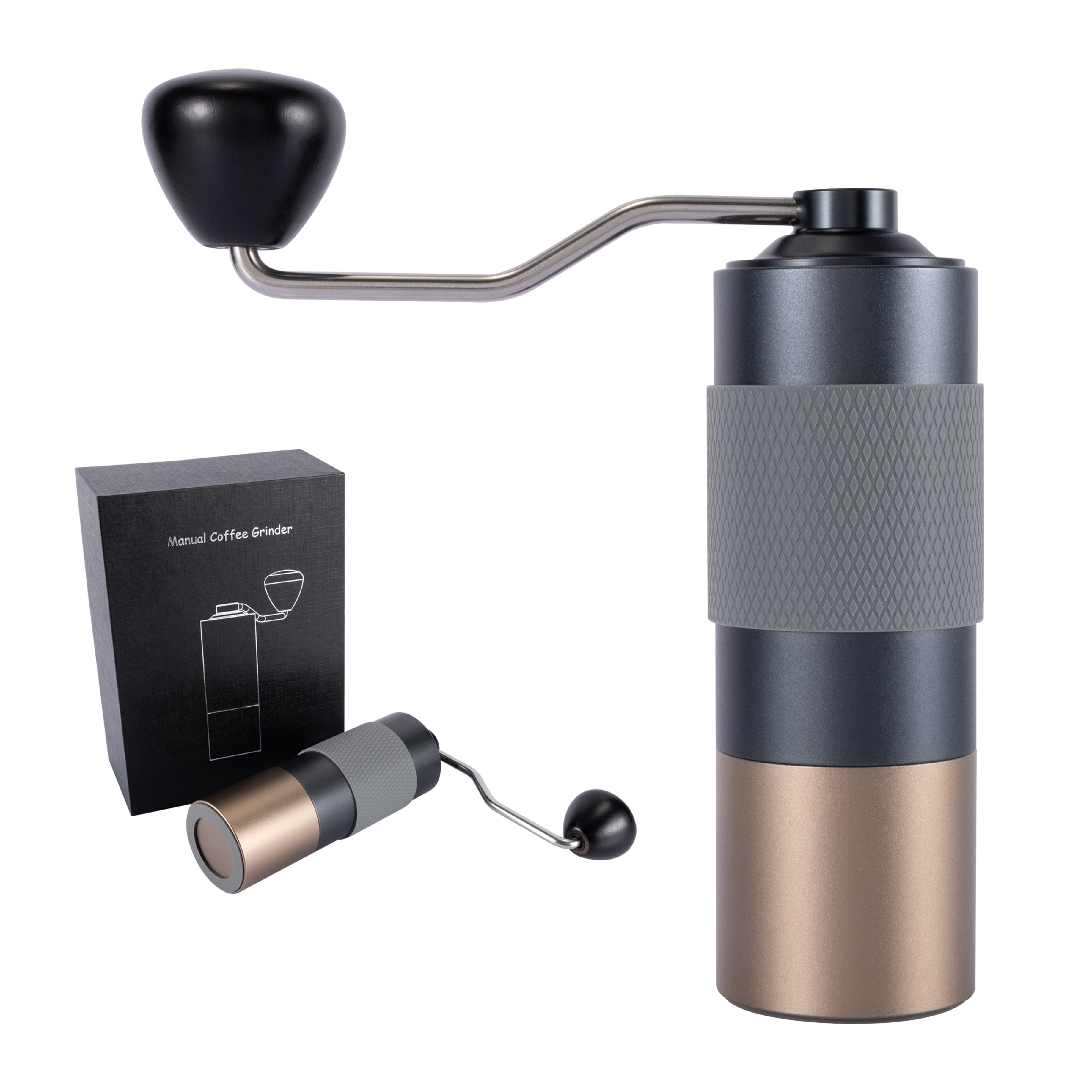 CNC Stainless Steel Core Burr Mixer Grinder Machine Portable Espresso Coffee Maker Outdoor Handheld Manual Coffee Grinder