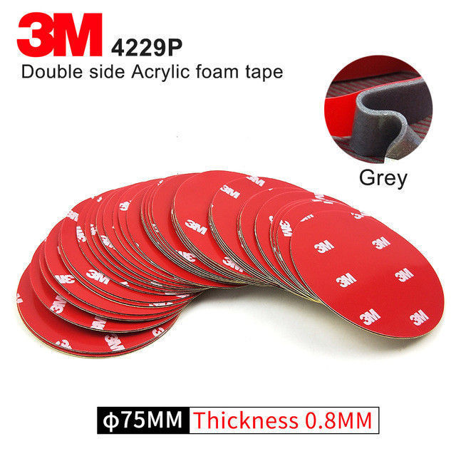 Double Sided Adhesive Acrylic Foam Original 4229P Kiss Cut Tape 75MM Circle Gray Original Automotive Car Tape